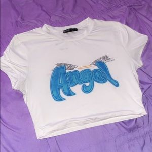Angle crop top size small